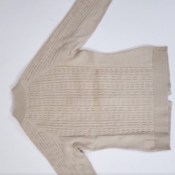 Vintage Jessica Sport Cream Double Zip Cable Cardigan - Picture 7 of 9